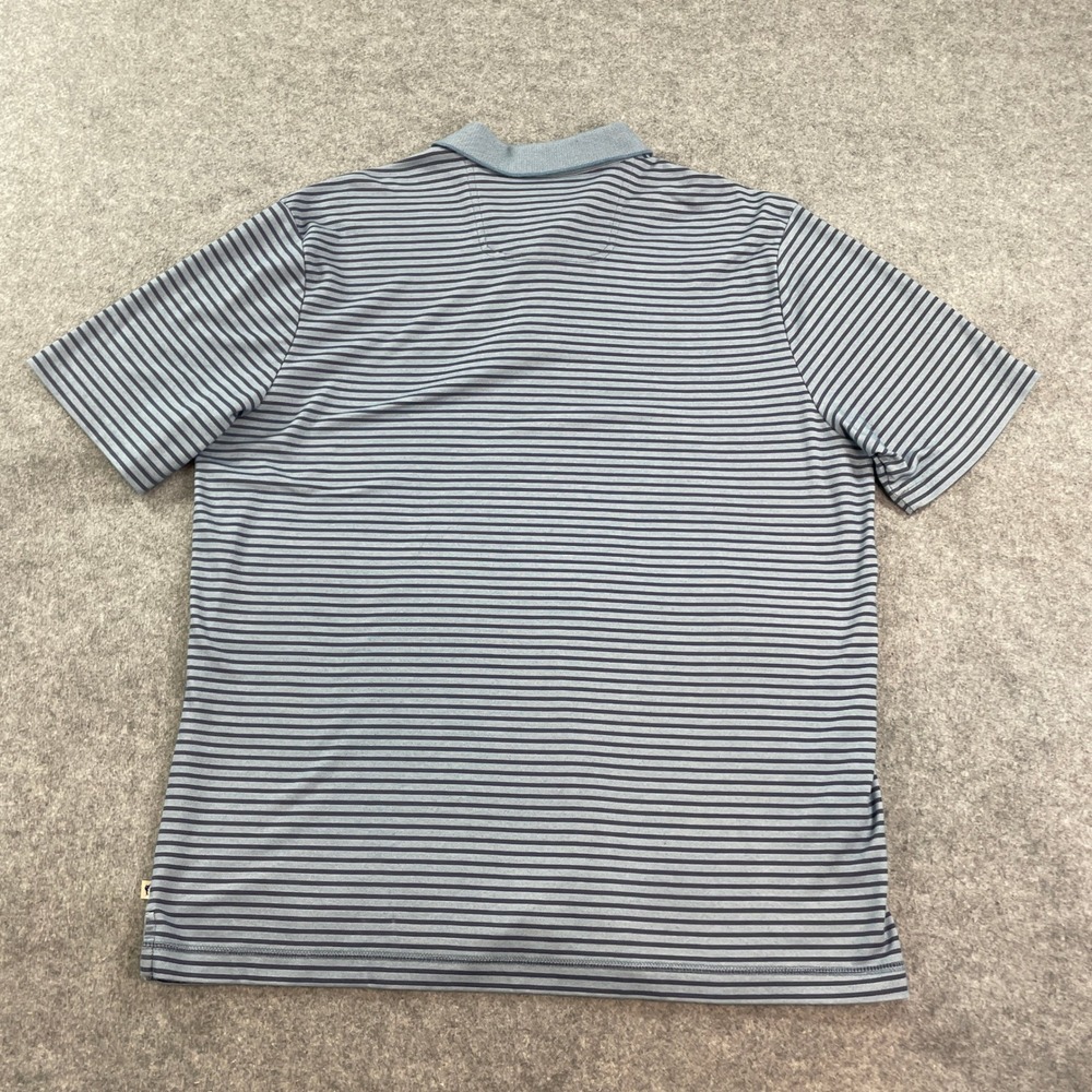 Tommy Bahama Mens Polo Shirt XL Blue Striped Striped Short Sleeve - Picture 5 of 12